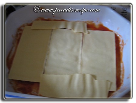 Strato di sfoglie con mozzarella e ricotta