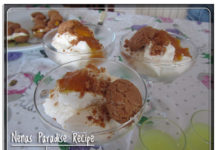 Mascarpone och amaretti i skål